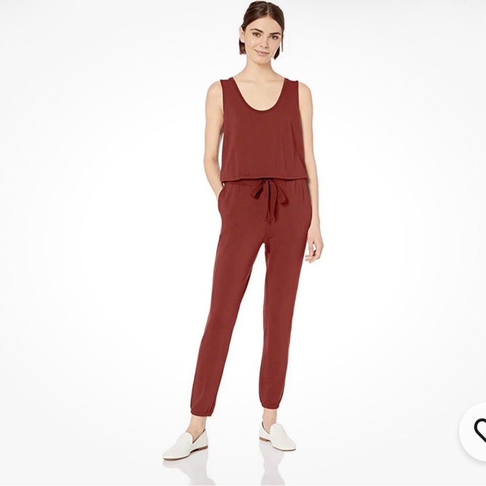 Daily Ritual Rust Romper Jumpsuit Womens Small Sleeveless Drawstring Jogger